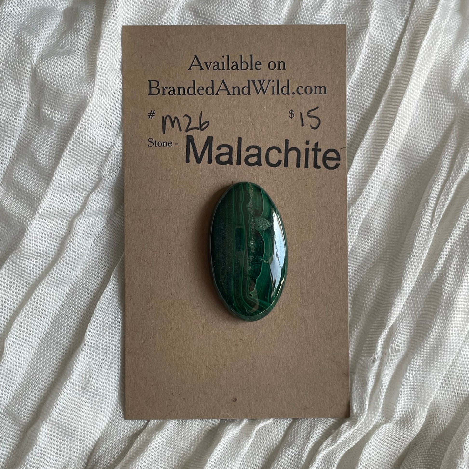 Malachite Cabochon - M26 314E8F36-EDFD-41B1-B84C-E1030B0D8591 Brandedandwild.com