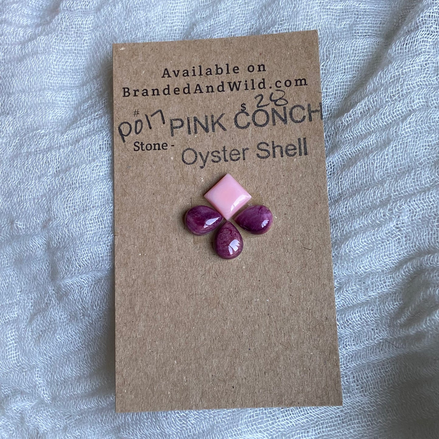 Pink Conch / Oyster Shell Cabochon - P017