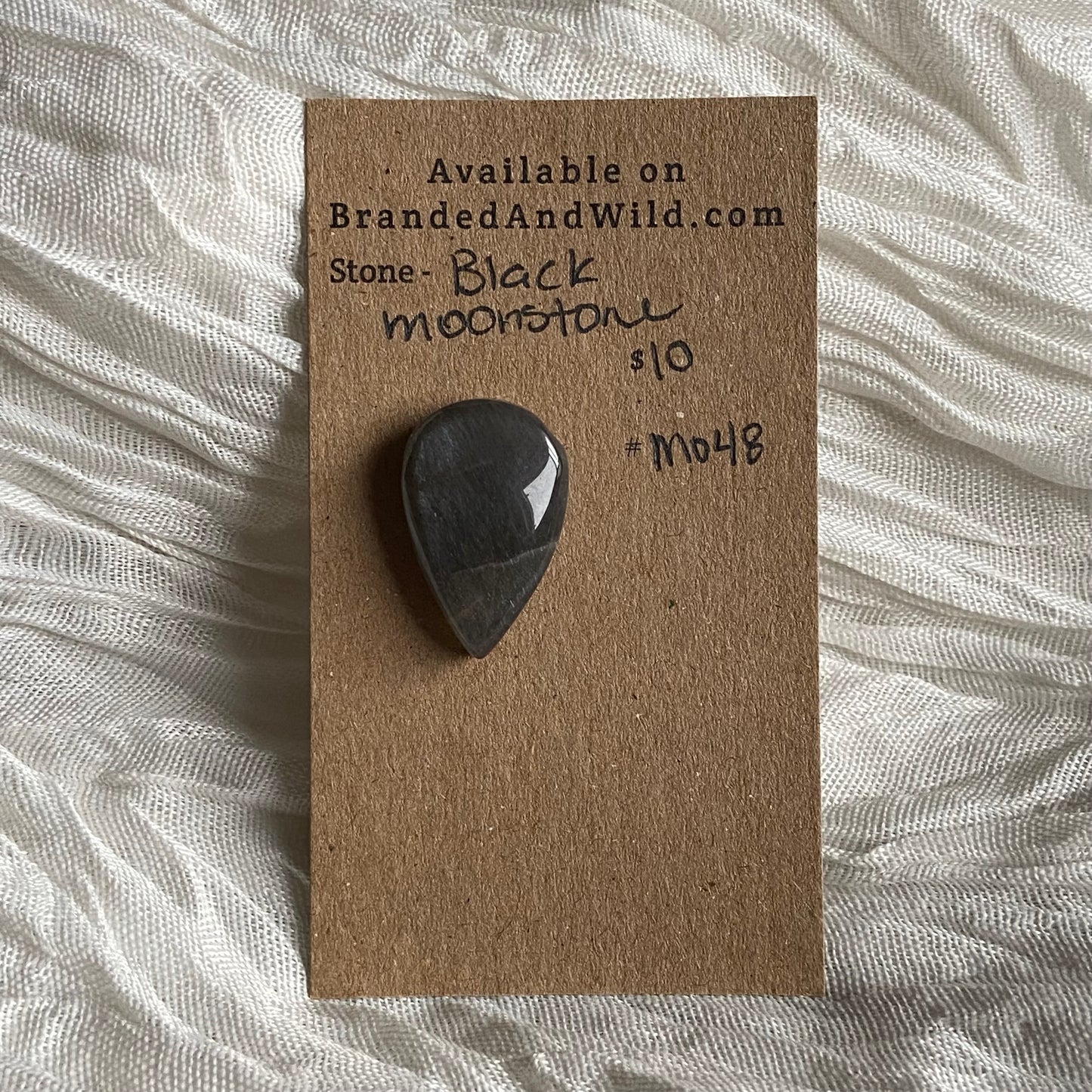 Black Moonstone Cabochon - M048 319A2EF8-4F4B-428B-B942-2C536EF02001 Brandedandwild.com
