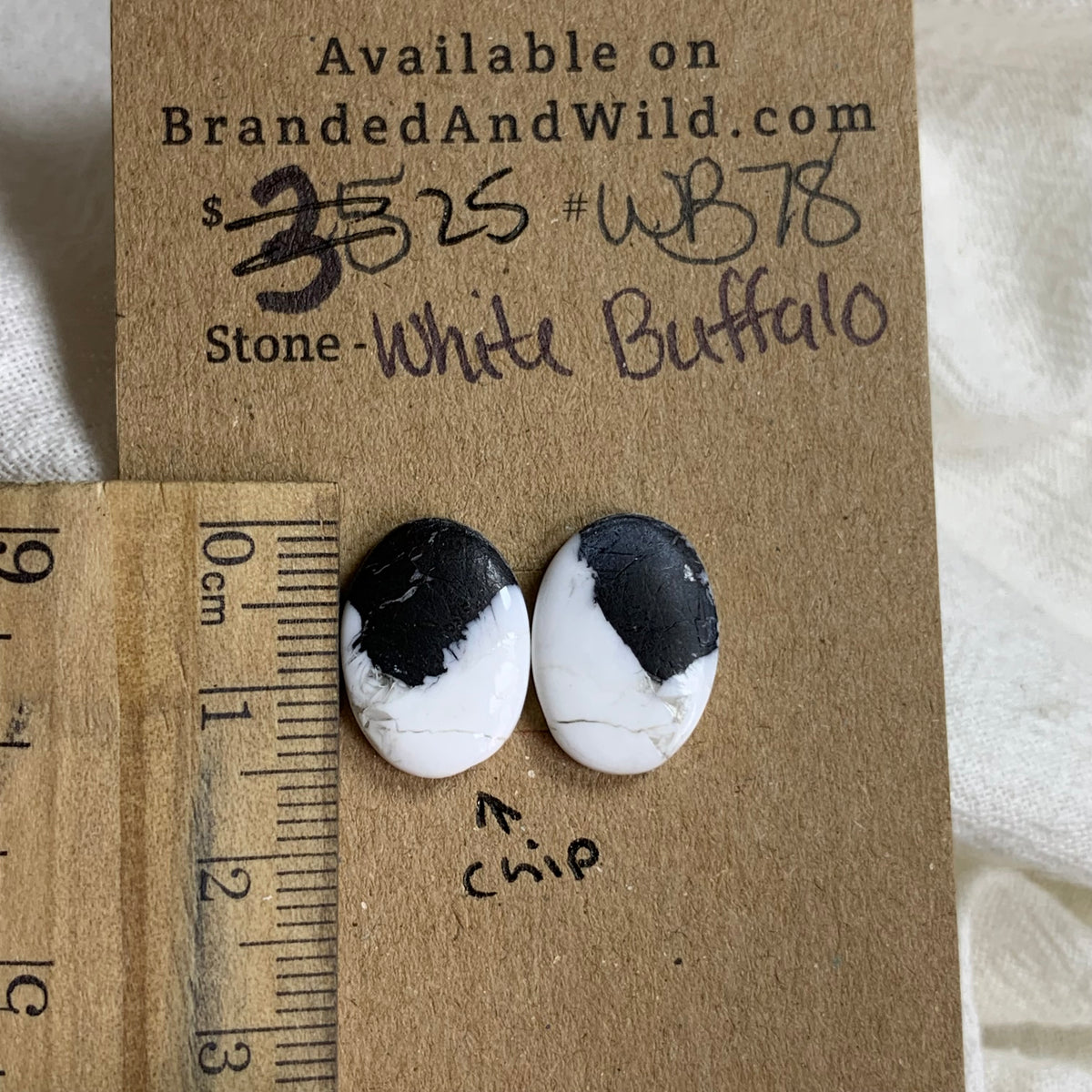 White Buffalo Cabochon - WB78 31C5238A-5B56-4676-89B3-80E605AB73EA Brandedandwild.com