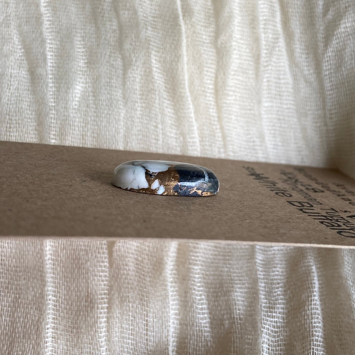 Kingman Turquoise, White Buffalo, Copper Cabochon - KW28