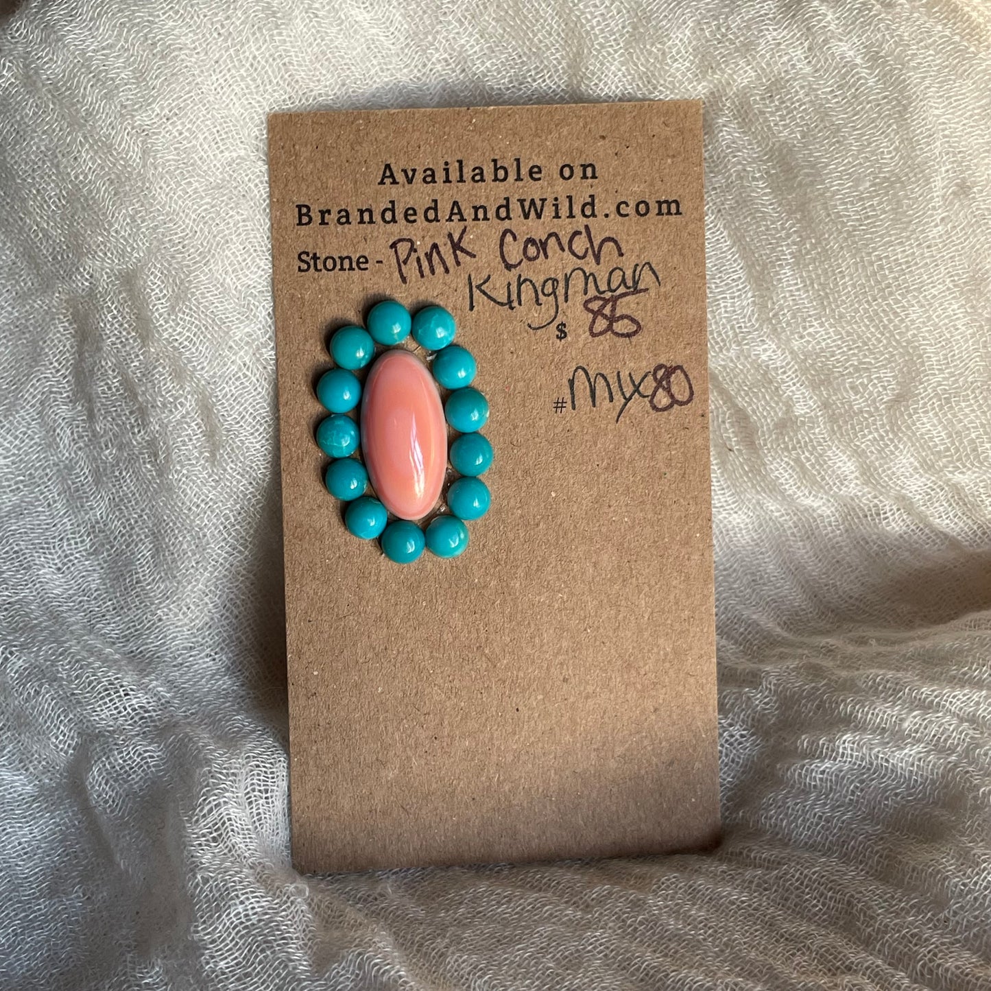 Turquoise / Pink Conch Cabochon - MIX80 330A8725-4900-4F0A-99F4-7F84F0CAF918 Brandedandwild.com