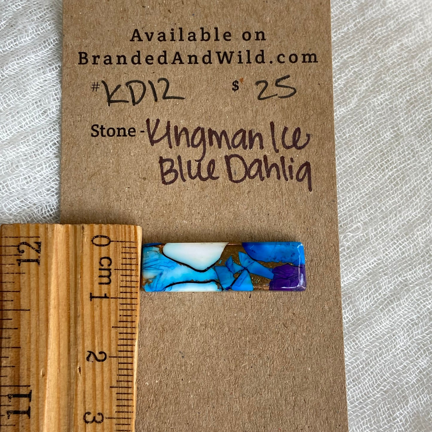 Kingman Ice Blue Dahlia Cabochon - KD12