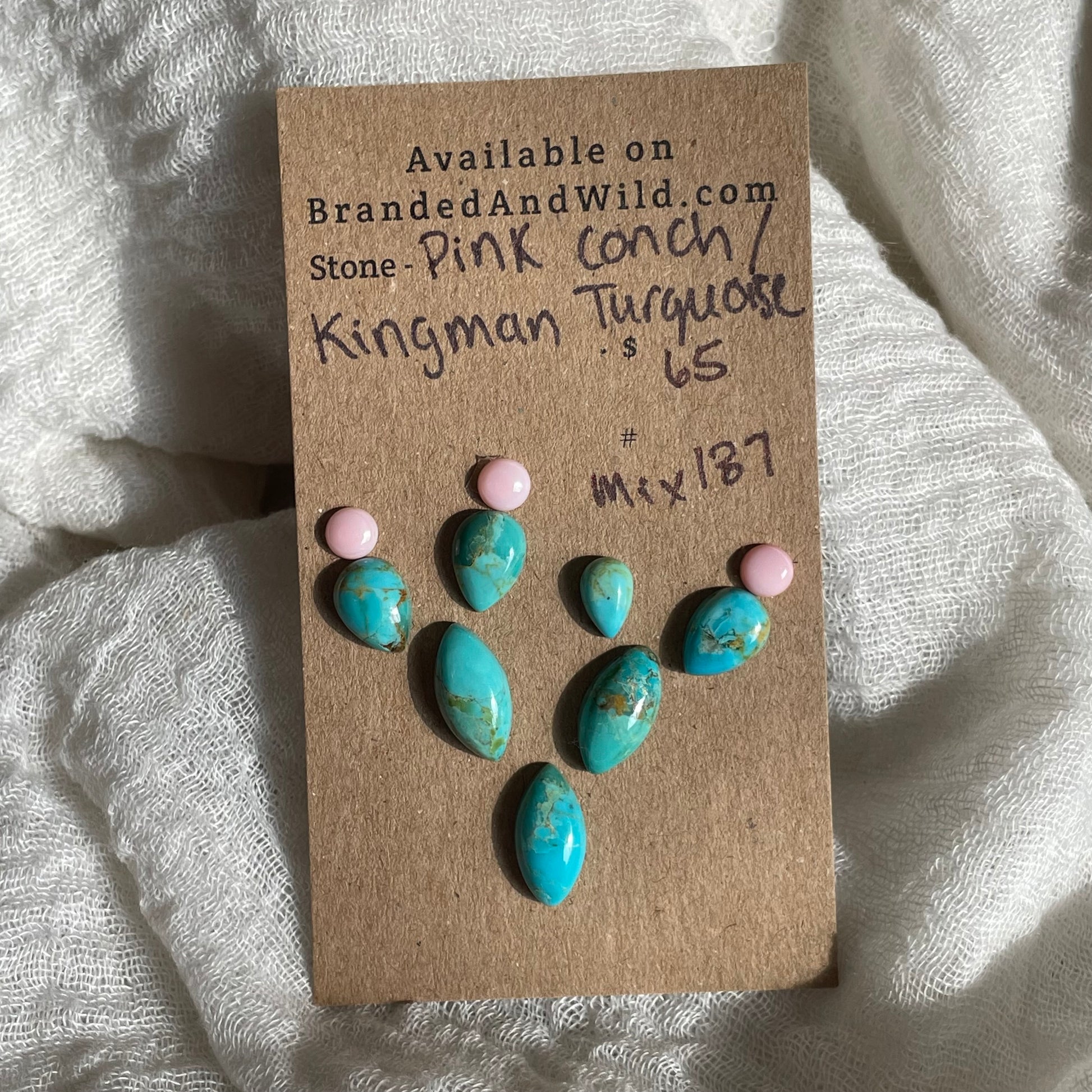 Kingman / Pink Conch Cabochon - Mix187 339CB88E-0066-49B6-A4D2-890C0AF0FD2B Brandedandwild.com