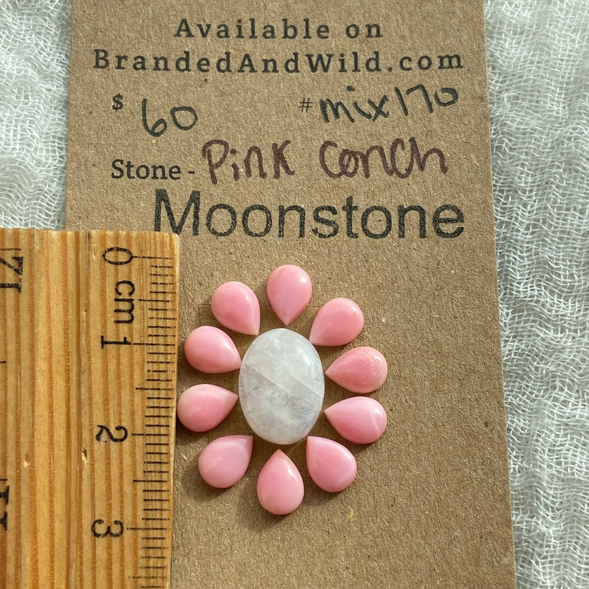 Pink Conch / White Moonstone- Mix170