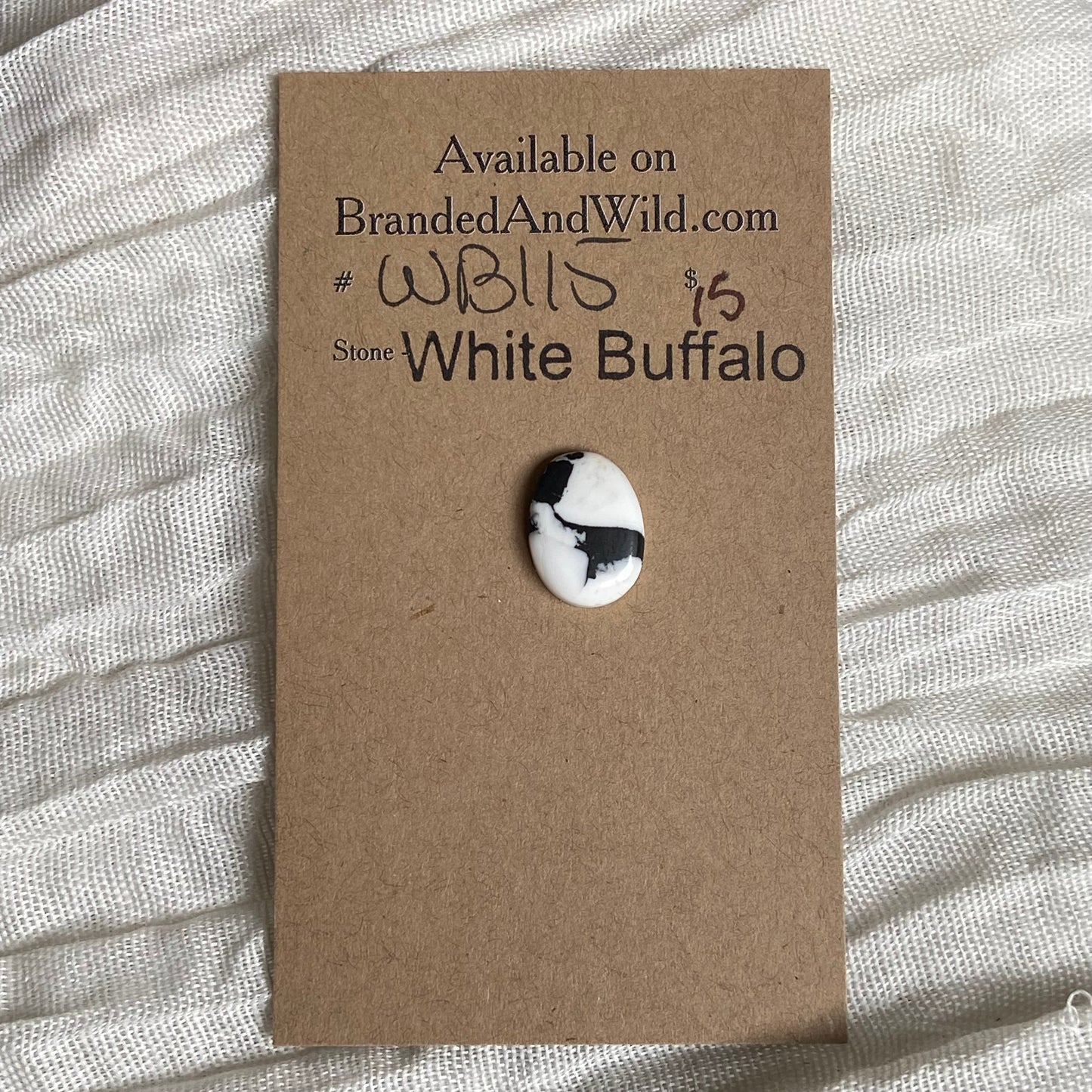 White Buffalo Cabochon - WB115 33A71D71-5882-4B11-8064-2890549260BC Brandedandwild.com
