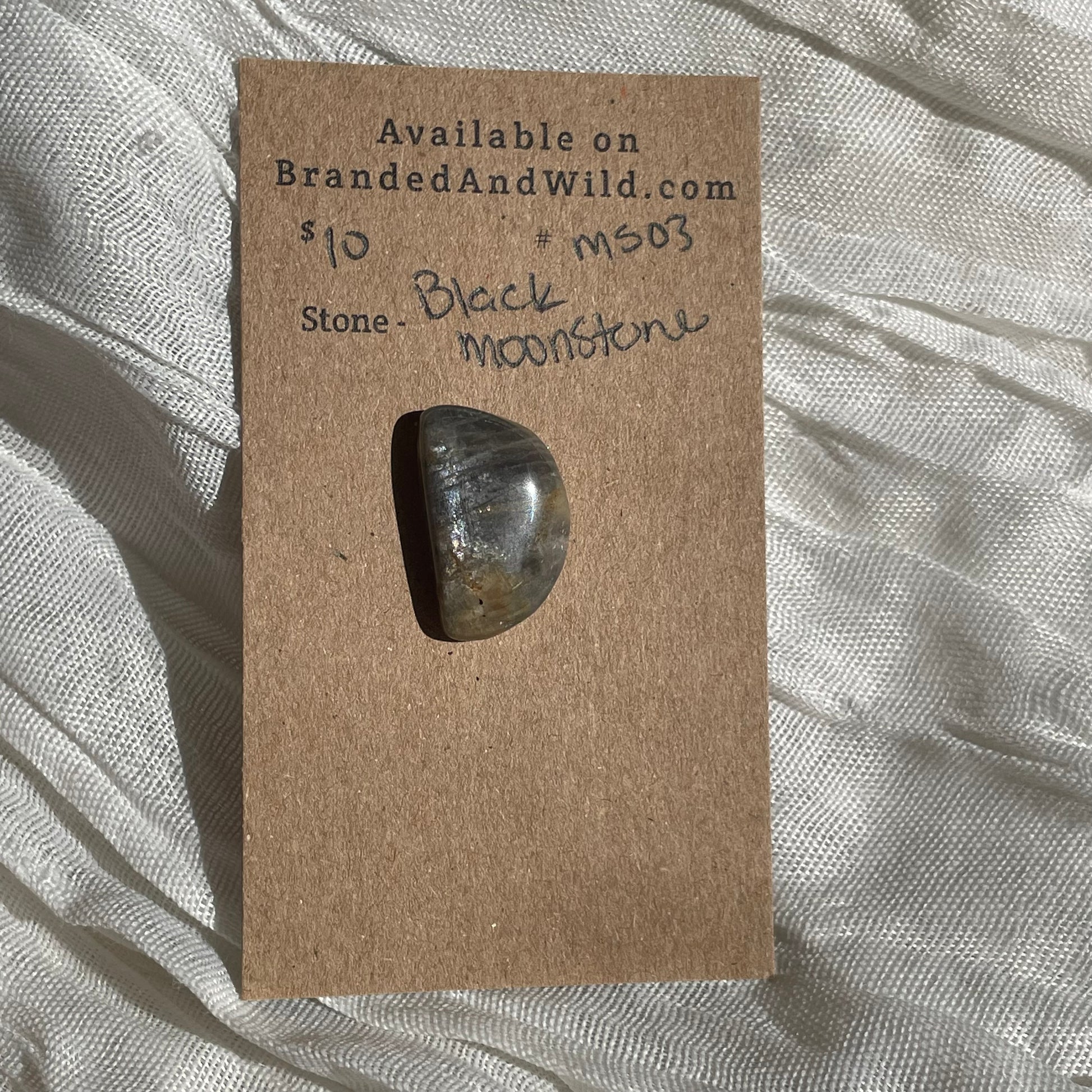Black Moonstone Cabochon - MS03 342866A9-1772-426E-8C1F-3A256D0557C2 Brandedandwild.com