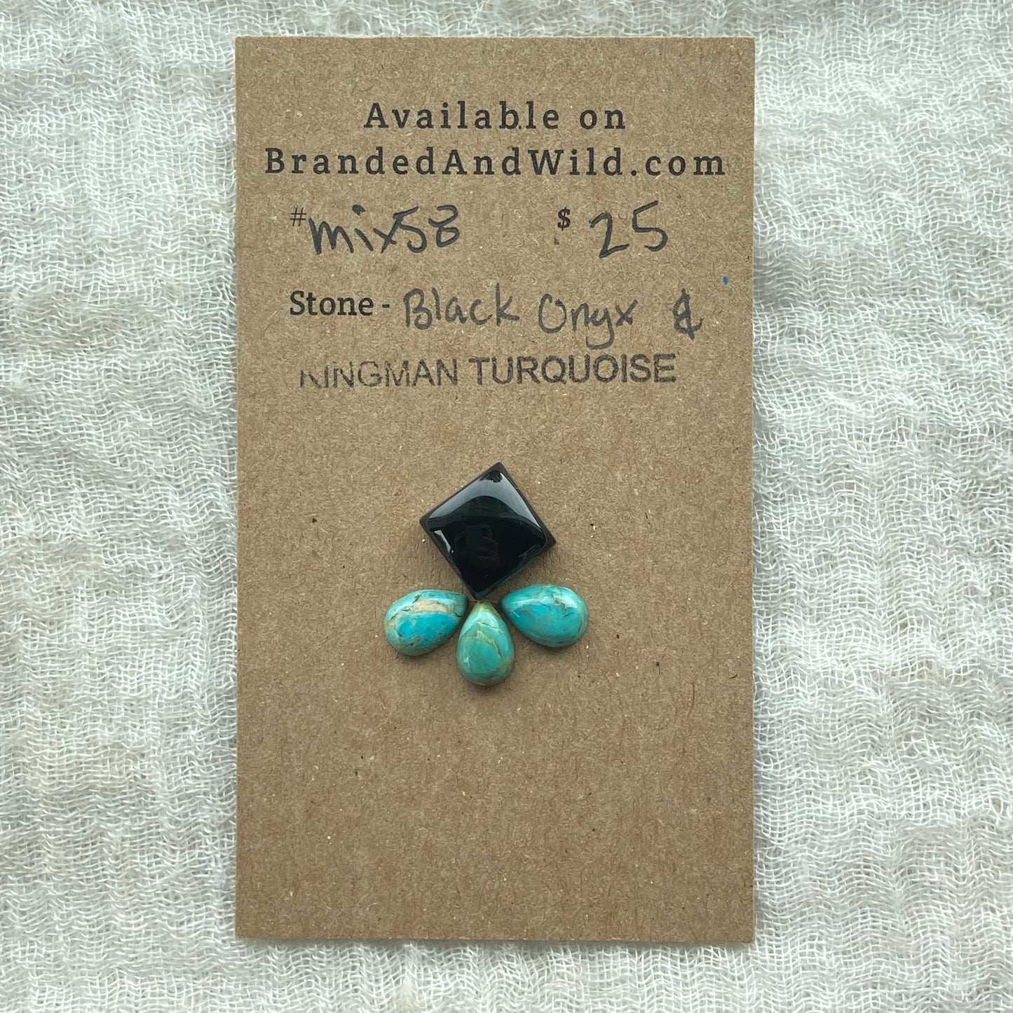 Kingman / Black Onyx Cabochon - MIX58