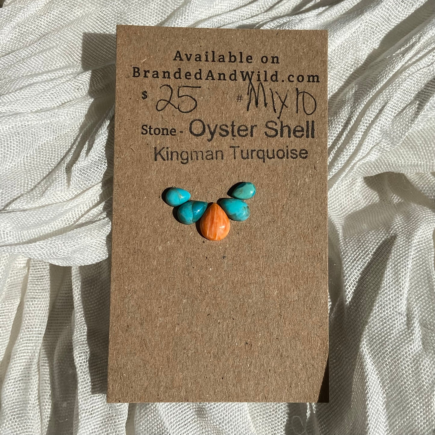 Oystershell / Kingman Turquoise Cabochon - MIX10 343B3BE8-F643-4EEF-86F4-477CCE3A0462 Brandedandwild.com