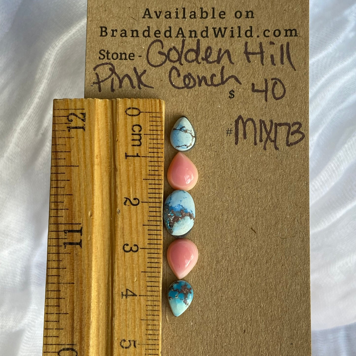 Golden Hill/Pink Conch Cabochon - Mix173