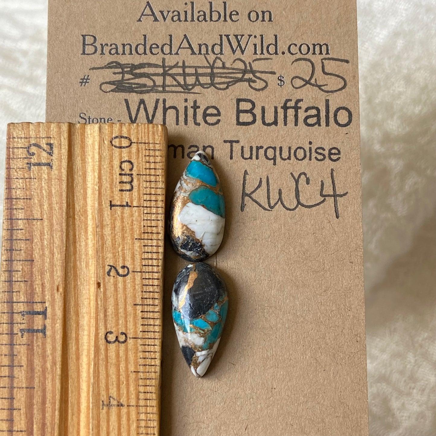 Kingman Turquoise, White Buffalo, Copper Cabochon - KWC4 3491E373-1803-4C53-A412-B7CF7BC343AA Brandedandwild.com