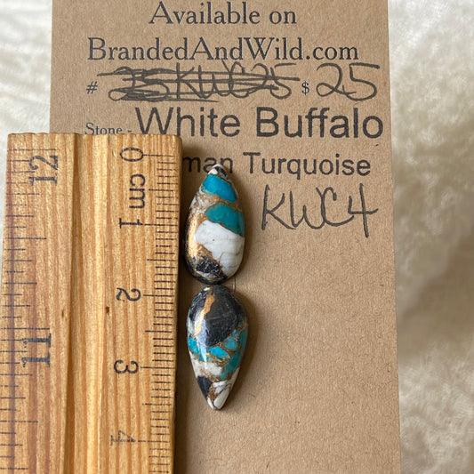 Kingman Turquoise, White Buffalo, Copper Cabochon - KWC4 3491E373-1803-4C53-A412-B7CF7BC343AA Brandedandwild.com