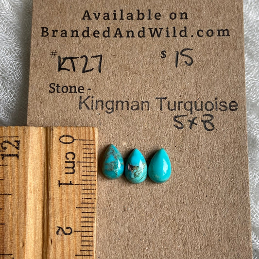 Kingman Turquoise Cabochon - KT27 35373D50-1549-4732-8AE4-8BE8DA872972 Brandedandwild.com