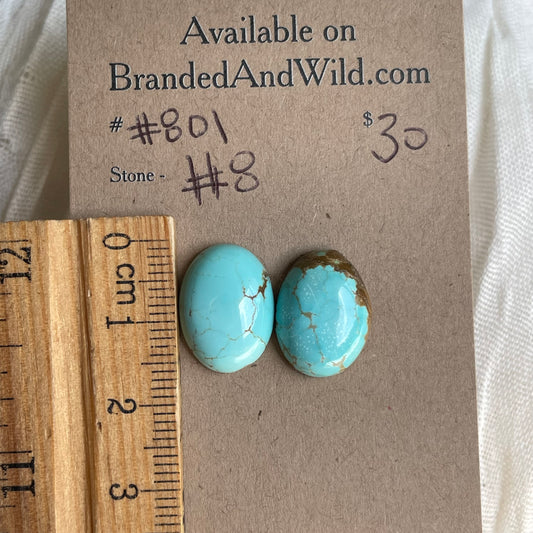 #8 Turquoise Cabochon - #801 35483FDA-9EA9-499A-B32C-BDD89E500A59 Brandedandwild.com