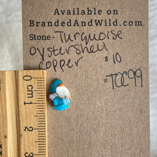 Turquoise, Oystershell, Copper Cabochon - TOC99
