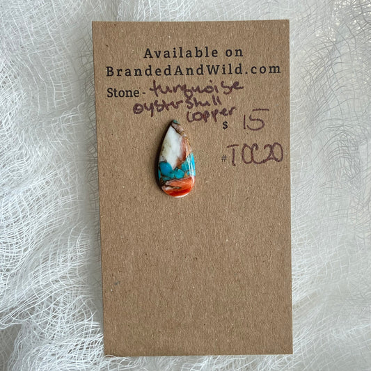 Turquoise, Oystershell, Copper Cabochon - TOC20