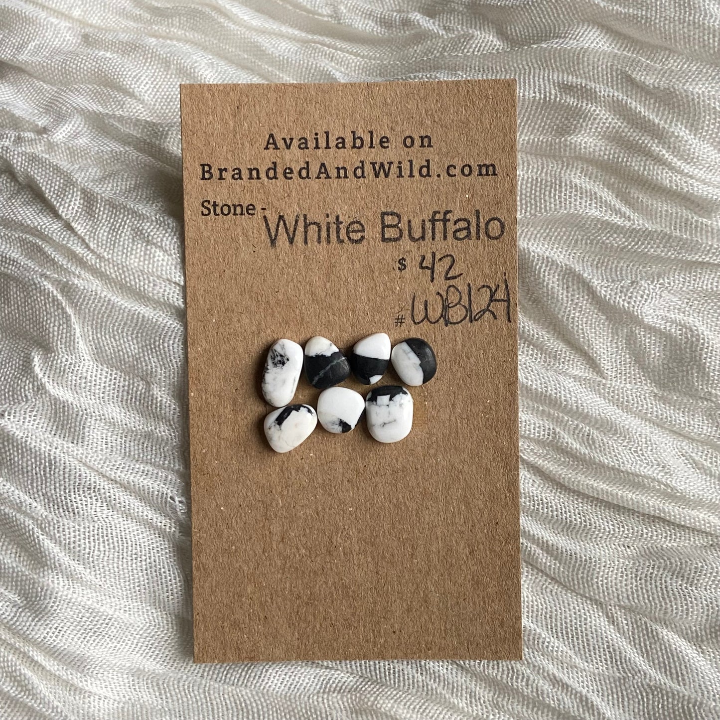 White Buffalo Cabochon - WB124 35771353-51E2-4CBC-970A-06C3D3834C01 Brandedandwild.com
