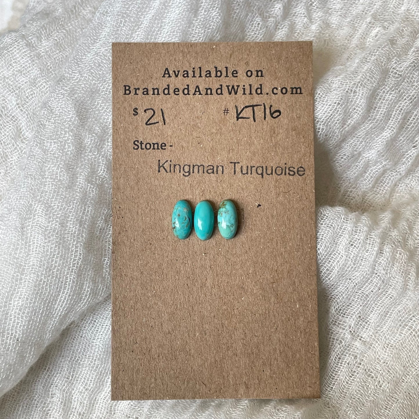 Kingman Turquoise Cabochon - KT16 3597BD8A-24C8-4B74-9670-DD22E8F177B0 Brandedandwild.com