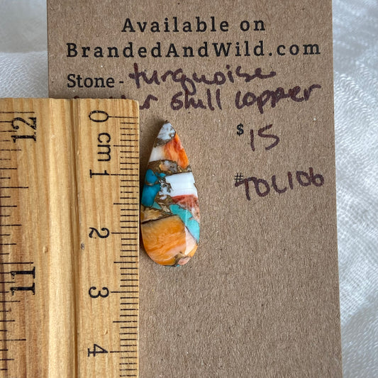 Turquoise, Oystershell, Copper Cabochon - TOC106