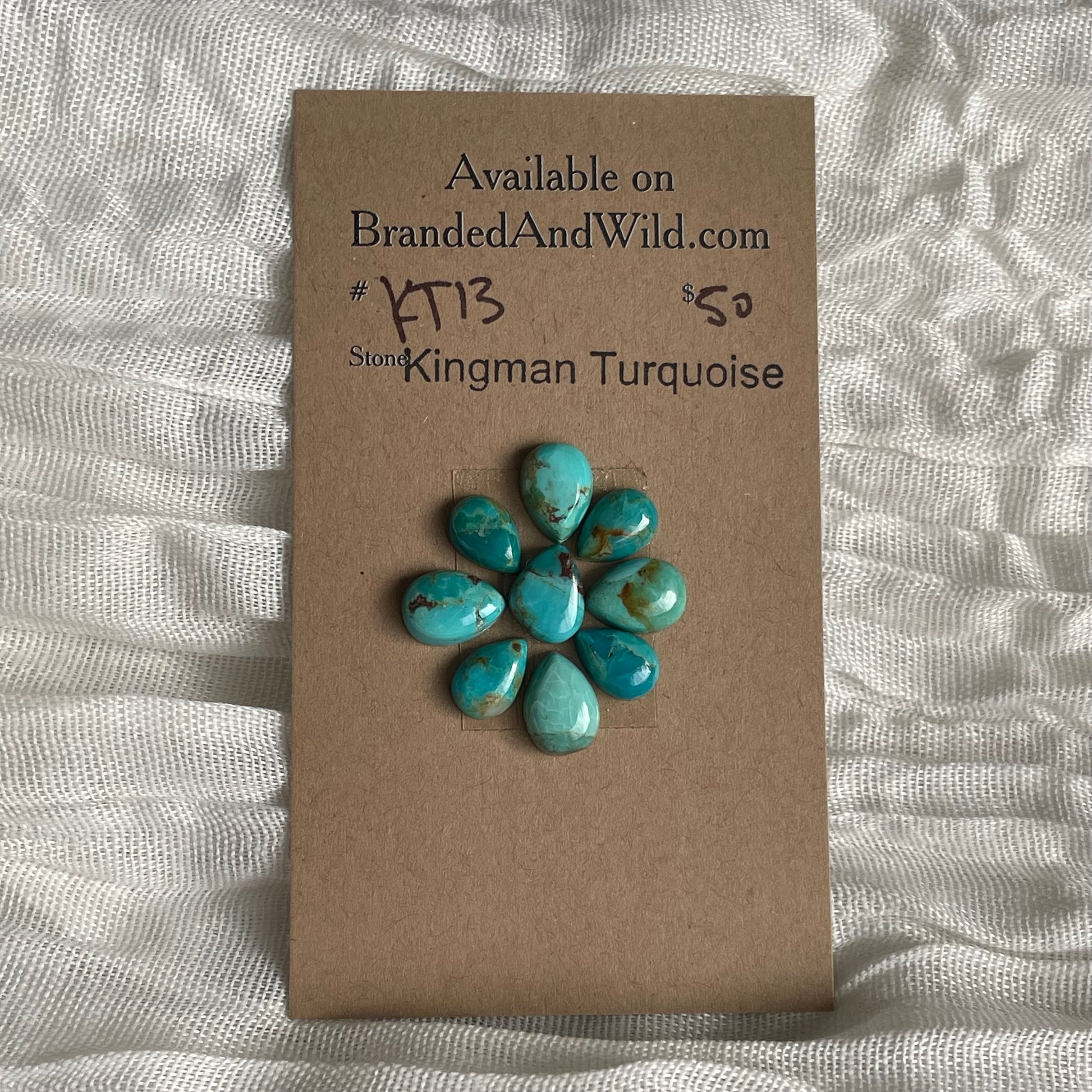 Kingman Turquoise Cabochon - KT13 35A77AB2-867C-4E17-A0C3-BA9F015A9E6A Brandedandwild.com