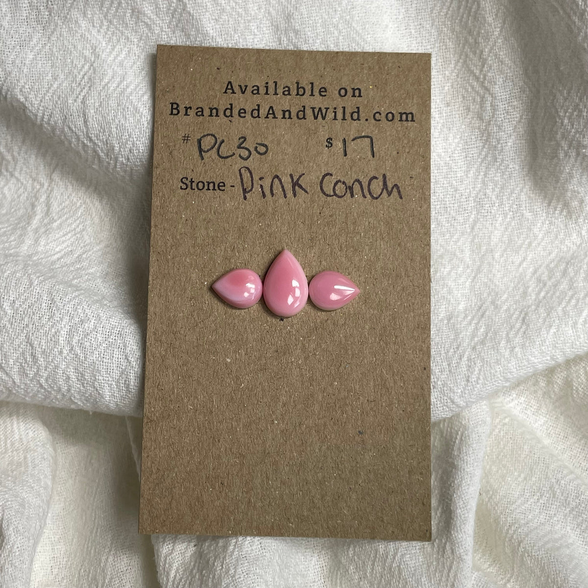 Pink Conch Cabochon - PC30 35A7DF05-A3CB-4D96-86CE-1BA7070D4C62 Brandedandwild.com