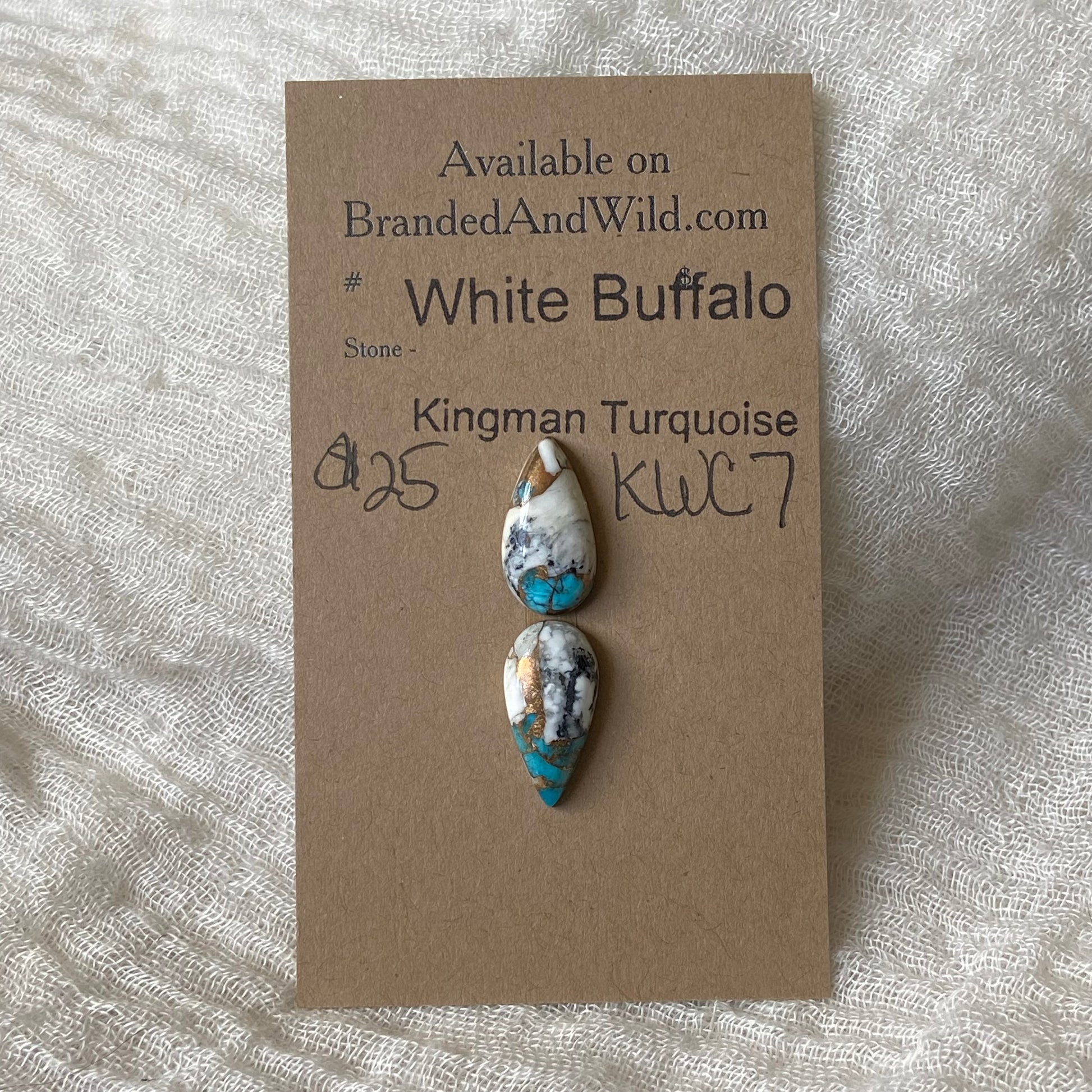 Kingman Turquoise, White Buffalo, Copper Cabochon - KWC7 35B62A66-BDEE-48BA-91DA-A869022A9278 Brandedandwild.com
