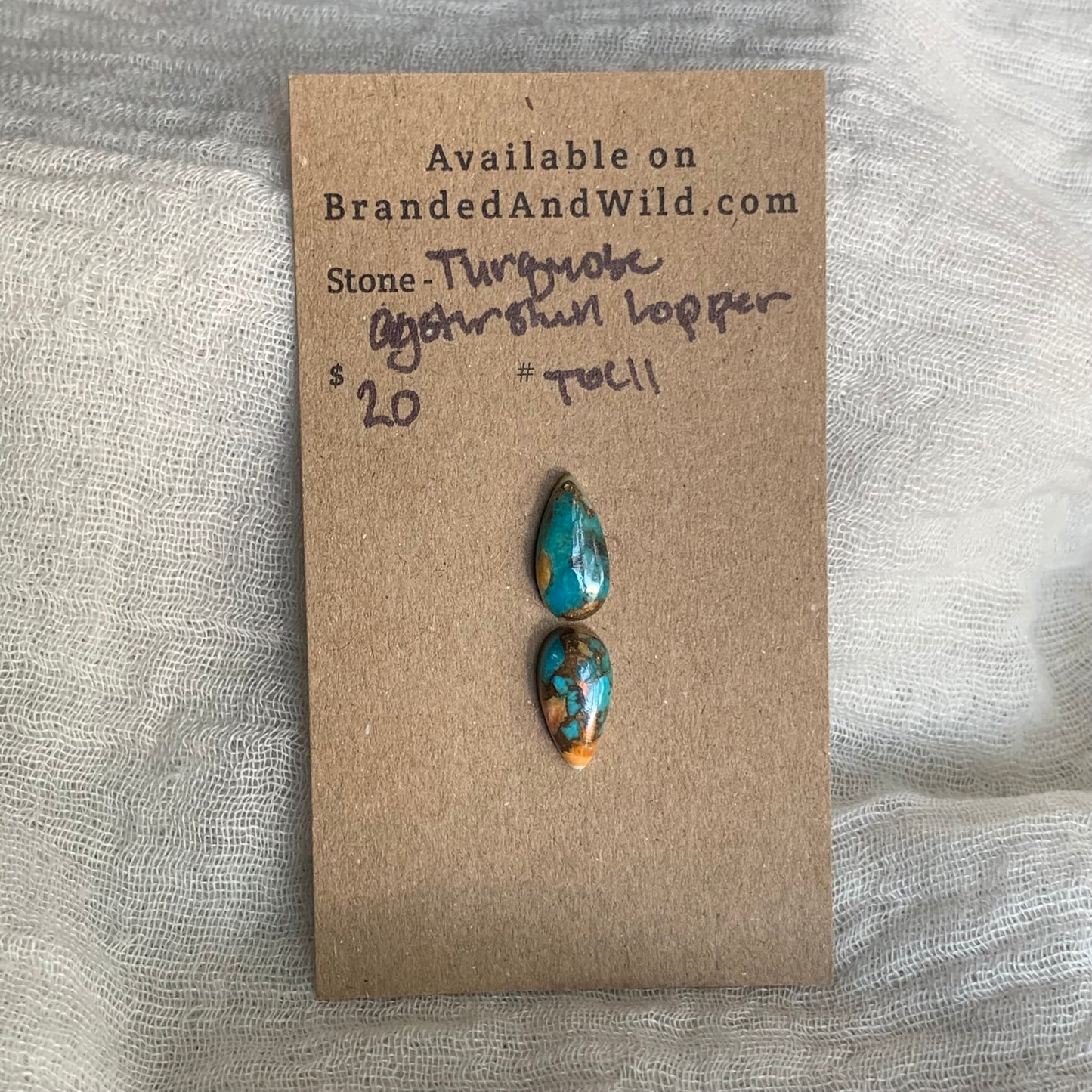 Turquoise, Oystershell, Copper Cabochon - TOC11