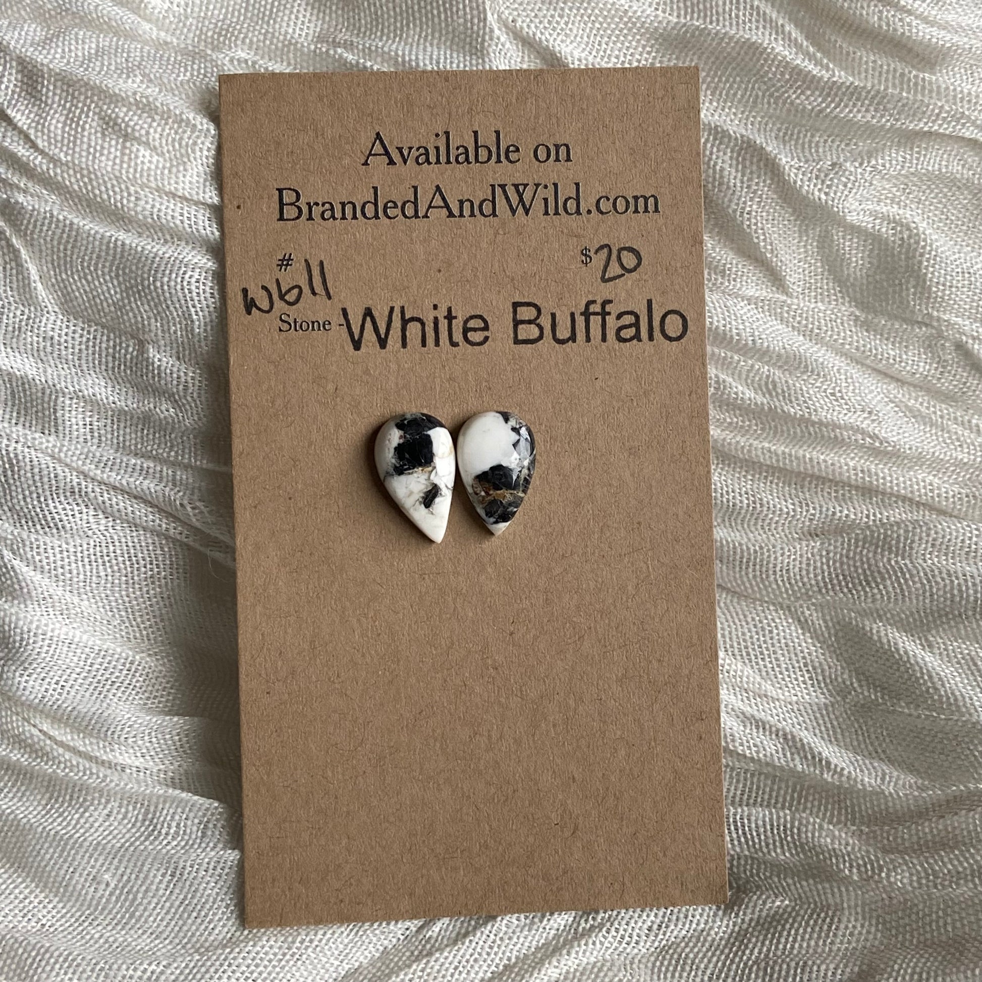 White Buffalo Cabochon - WB11 35BE4289-505D-4048-BE3B-7230BD5CFB03 Brandedandwild.com