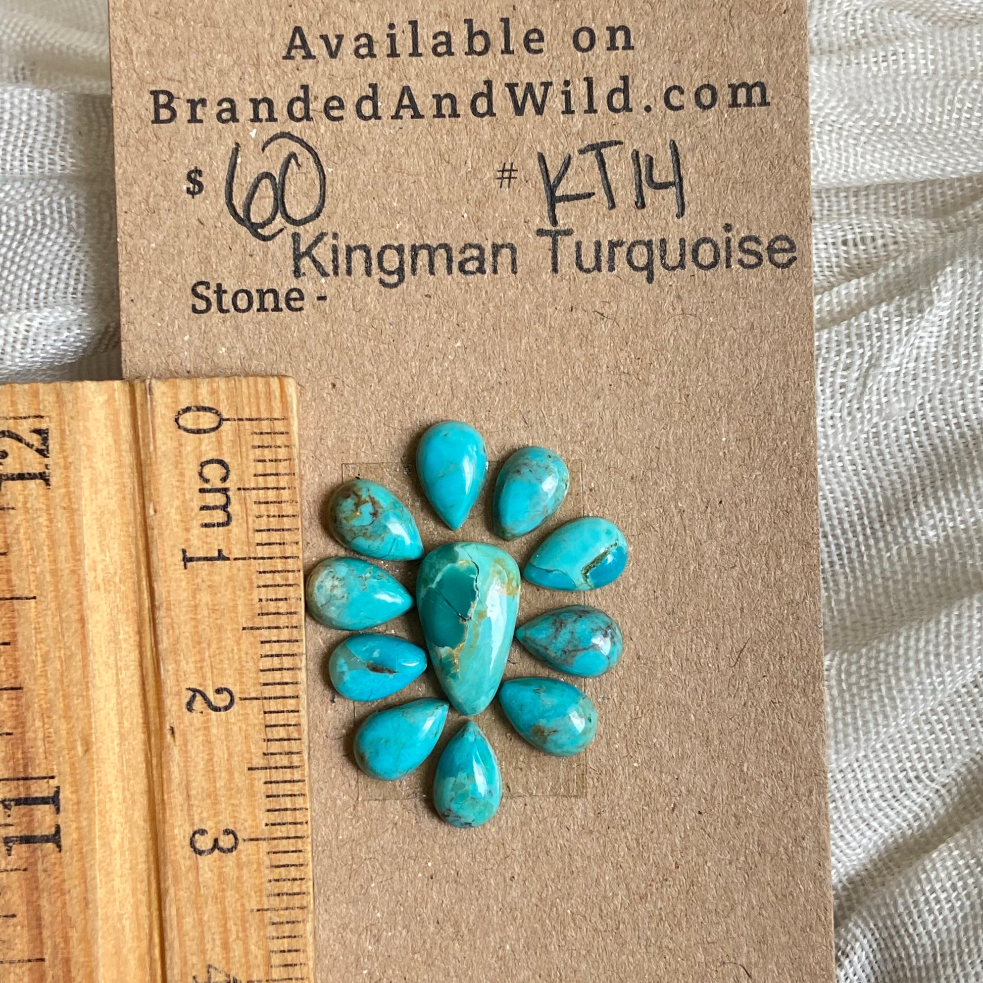 Kingman Turquoise Cabochon - KT14 364D5AA2-BF2C-4E50-A13A-174DB63345C6 Brandedandwild.com