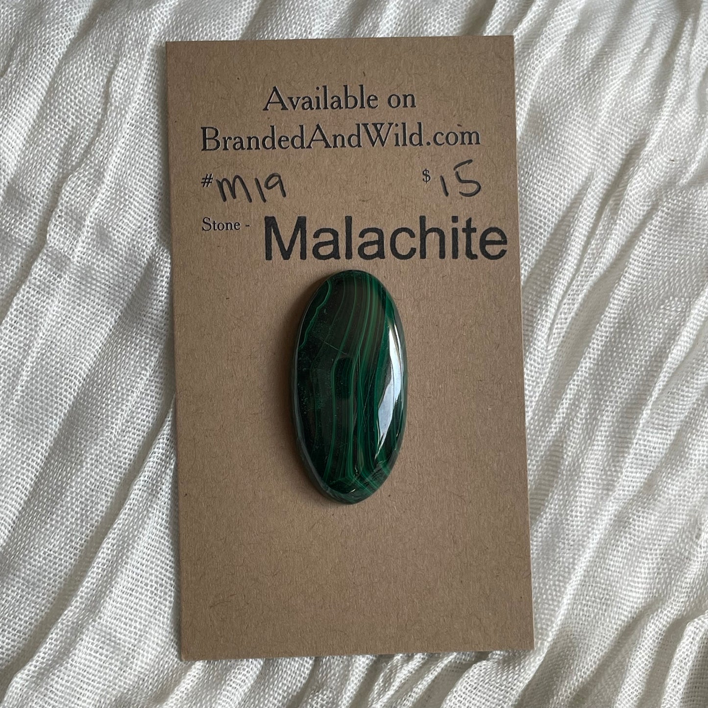 Malachite Cabochon - M19 3659DF97-219A-4794-9ADB-E0D93464A749 Brandedandwild.com