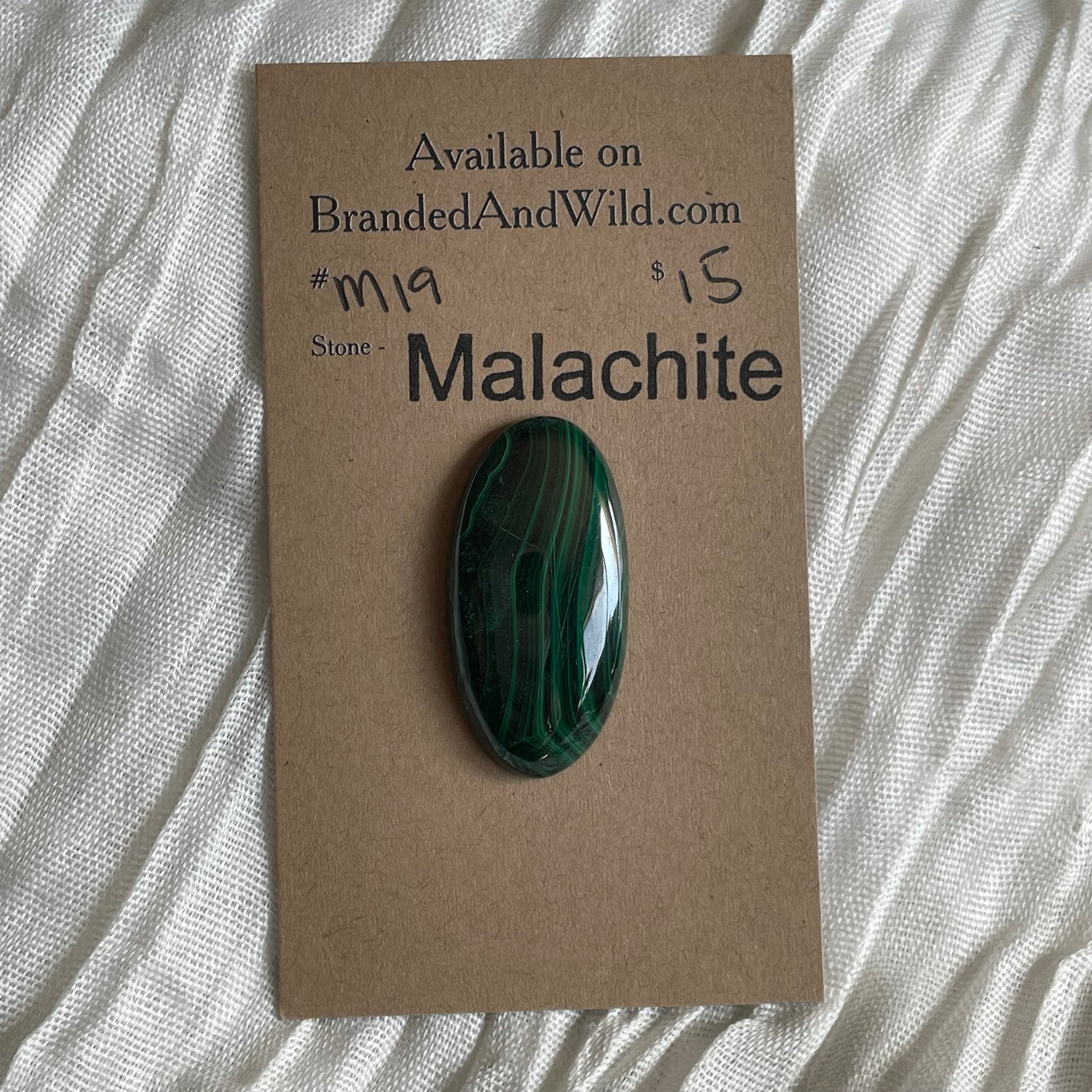Malachite Cabochon - M19 3659DF97-219A-4794-9ADB-E0D93464A749 Brandedandwild.com