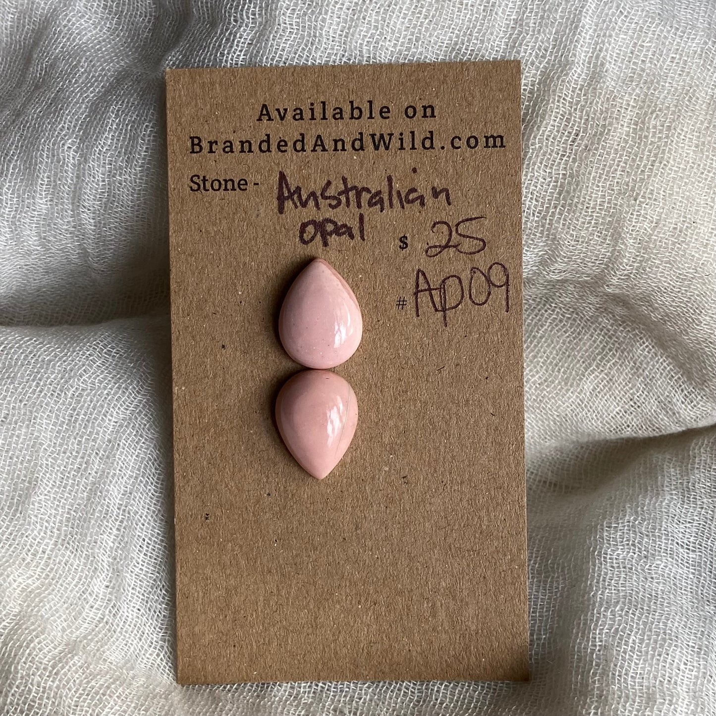 Australian Pink Opal Cabochon - APO9 36A7B6A4-AFFB-4ADA-95F4-ED238DEA0688 Brandedandwild.com