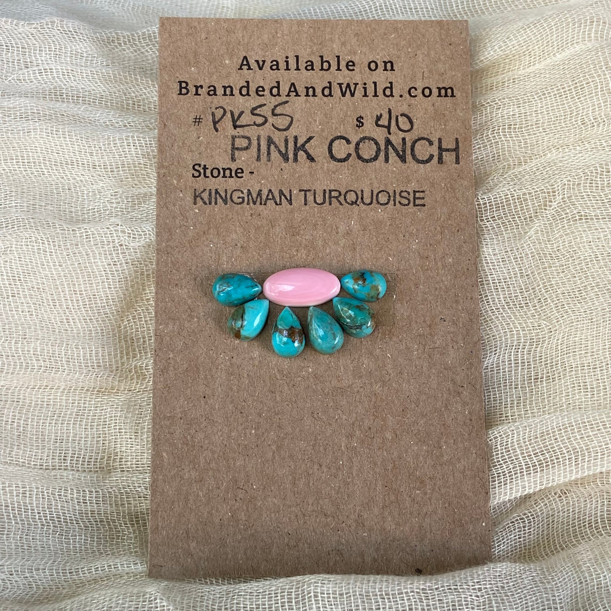 Pink Conch / Kingman Cabochon - PK55 37B8709A-8D35-402E-9910-BBC48993F92D Brandedandwild.com