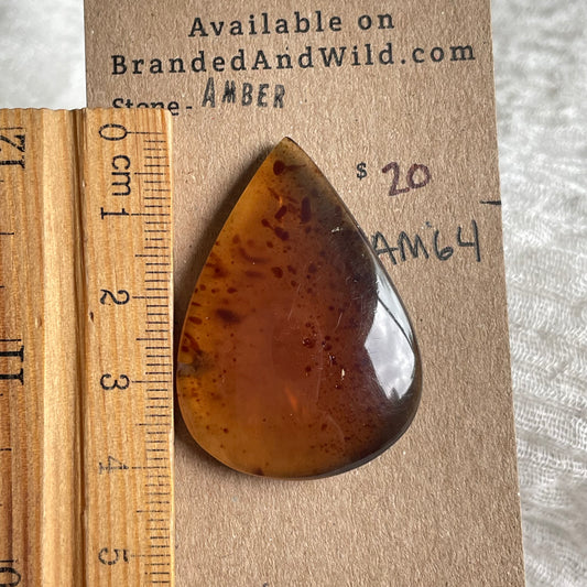 Amber Cabochon AM64 37BEEB1A-F5DE-4F5A-833E-FE22E5B9246A Brandedandwild.com