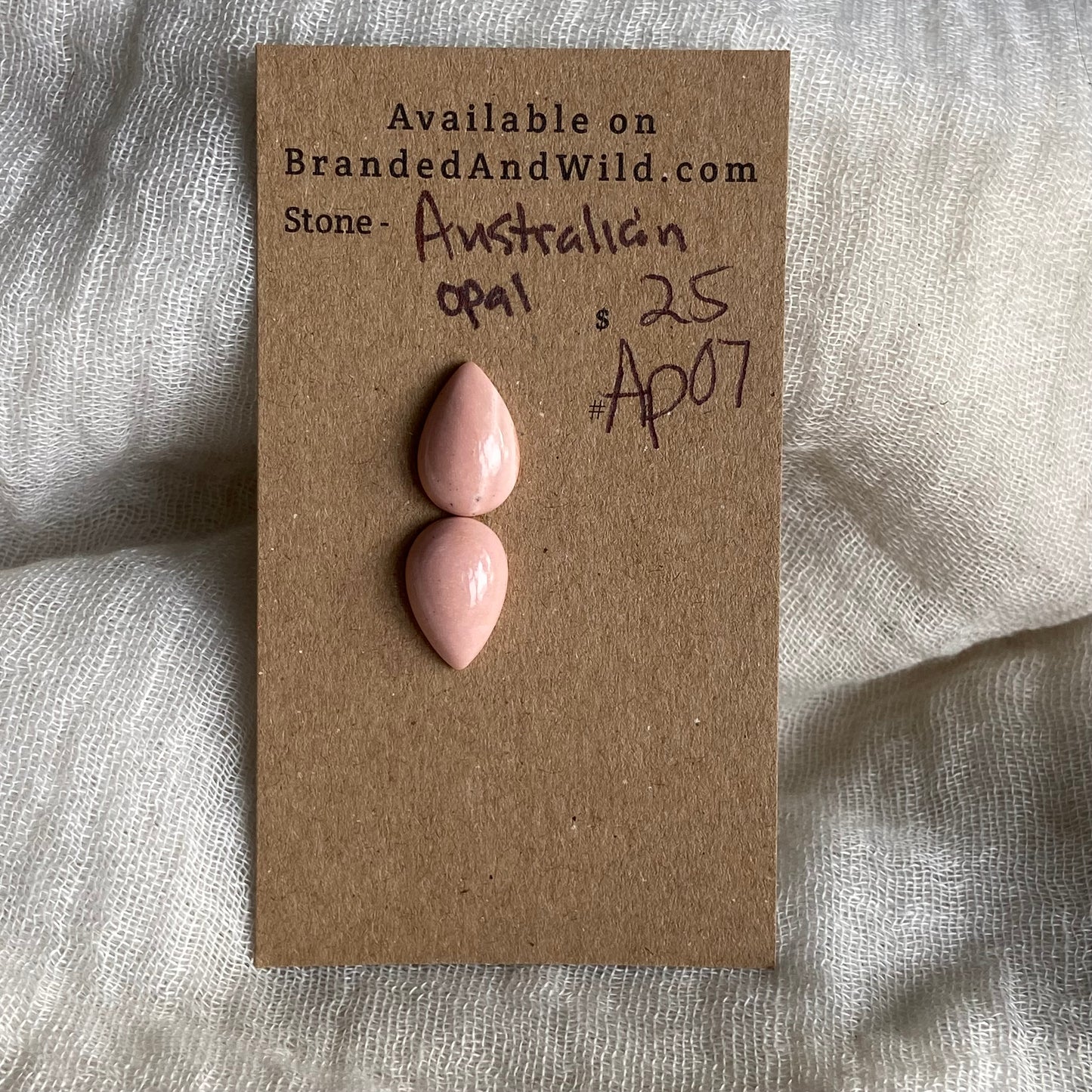 Australian Pink Opal Cabochon - APO7 37E3E281-F0DD-4382-A557-571C90DAA161 Brandedandwild.com