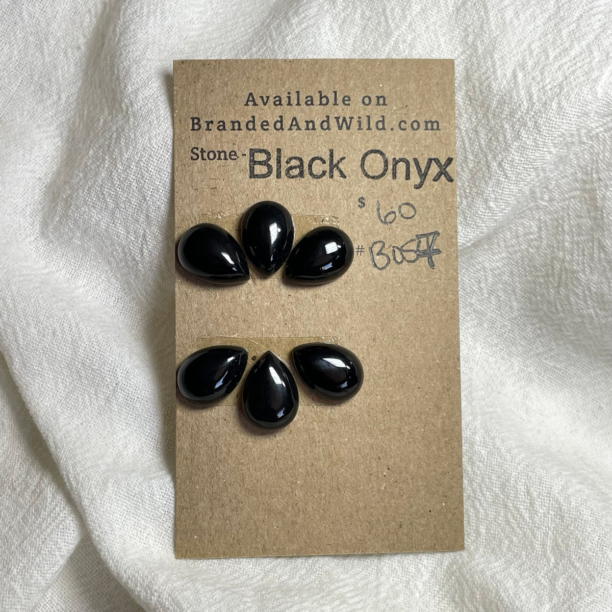Black Onyx - Cabochon - B057 37F46B7E-B895-4CBF-B8D7-E464A3FC0C07 Brandedandwild.com