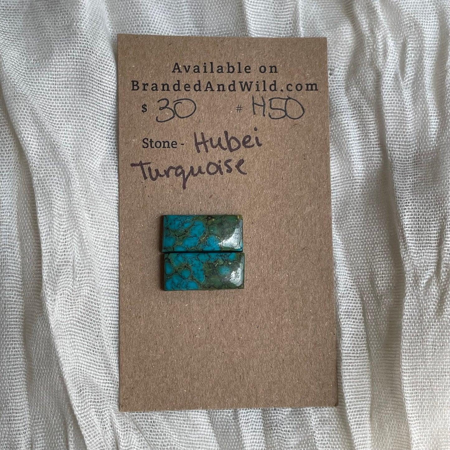 Hubei Turquoise Cabochon - H50 37F5E5EF-9C83-41F9-968F-A63DBB8F3E99 Brandedandwild.com