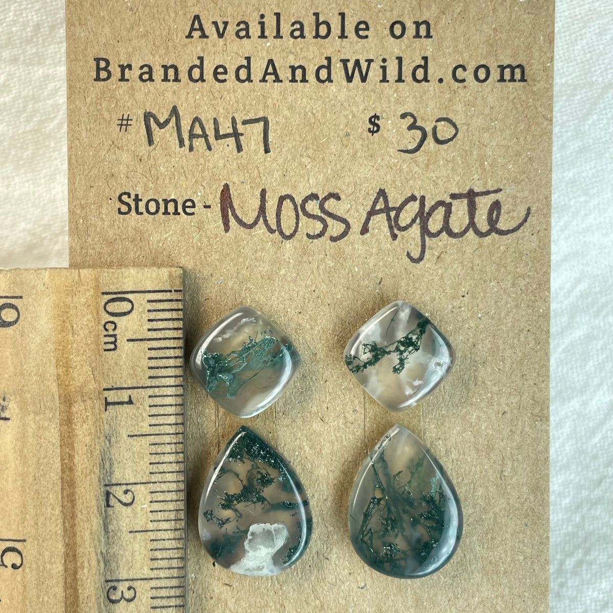Moss Agate Cabochon - MA47 38352631-327A-4204-B3E6-E1326DB6FA56 Brandedandwild.com
