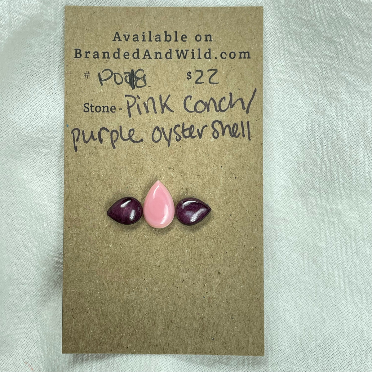 Pink Conch / Oyster Shell Cabochon - PO18 3853A6F9-FA8D-4EB1-9556-CFE66FF4C781 Brandedandwild.com