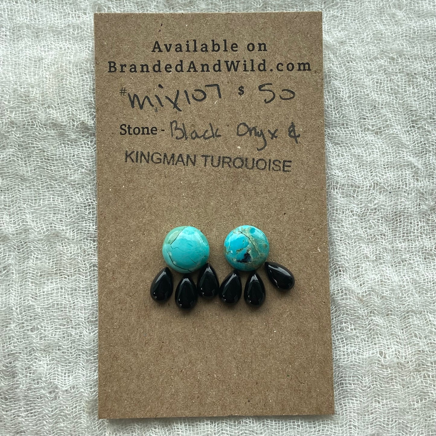 Kingman / Black Onyx Cabochon - Mix107