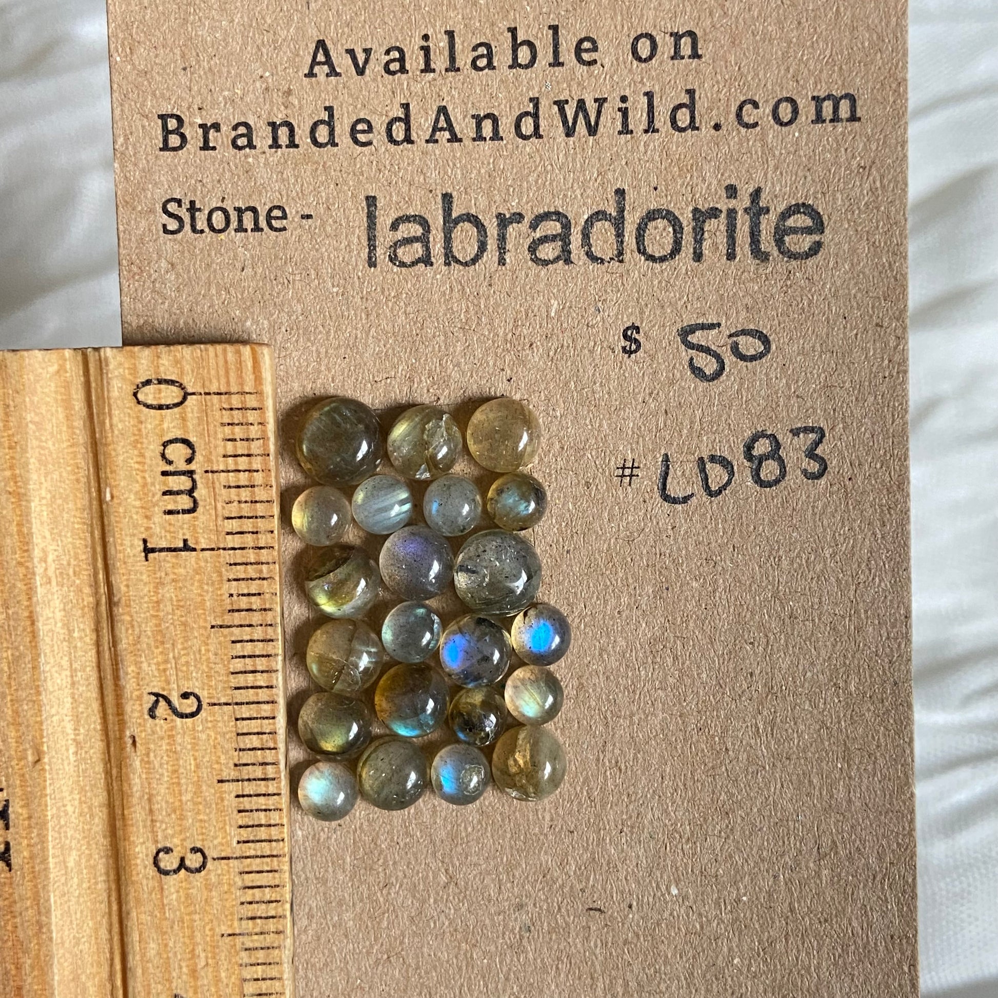 Labradorite Cabochon - L083 3949A01F-A3AB-4CDC-BF3C-546C7B4C8F76 Brandedandwild.com