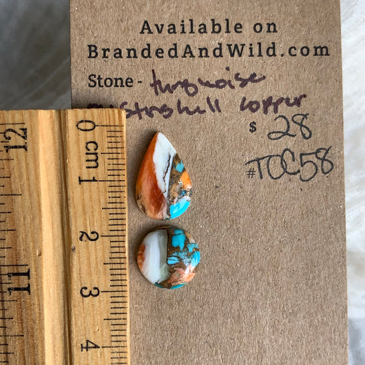 Turquoise, Oystershell, Copper Cabochon - TOC58
