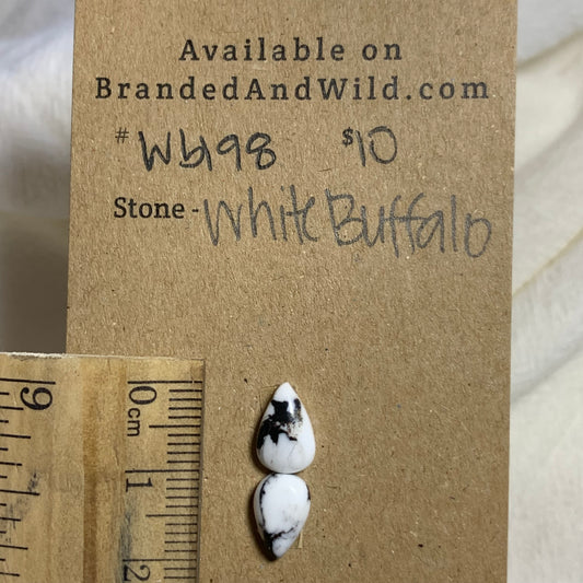 White Buffalo Cabochon - WB198 398627E7-C195-4FAB-BAC3-C724D676695D Brandedandwild.com
