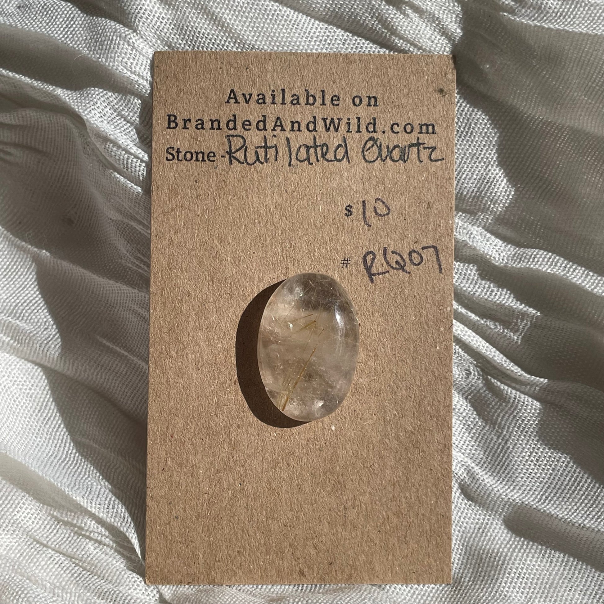 Rutilated Quartz Cabochon - RQ07 399EBF08-CE29-49F6-BE11-3269A76AB459 Brandedandwild.com