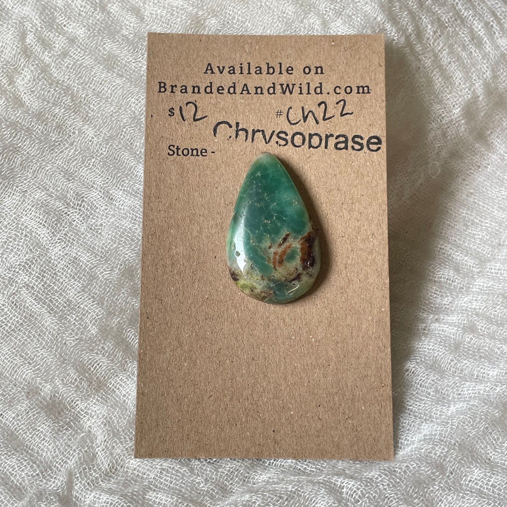 Chrysoprase Cabochon - Ch22 39AA3230-70B6-4FE0-A31F-DE339CF2EB78 Brandedandwild.com