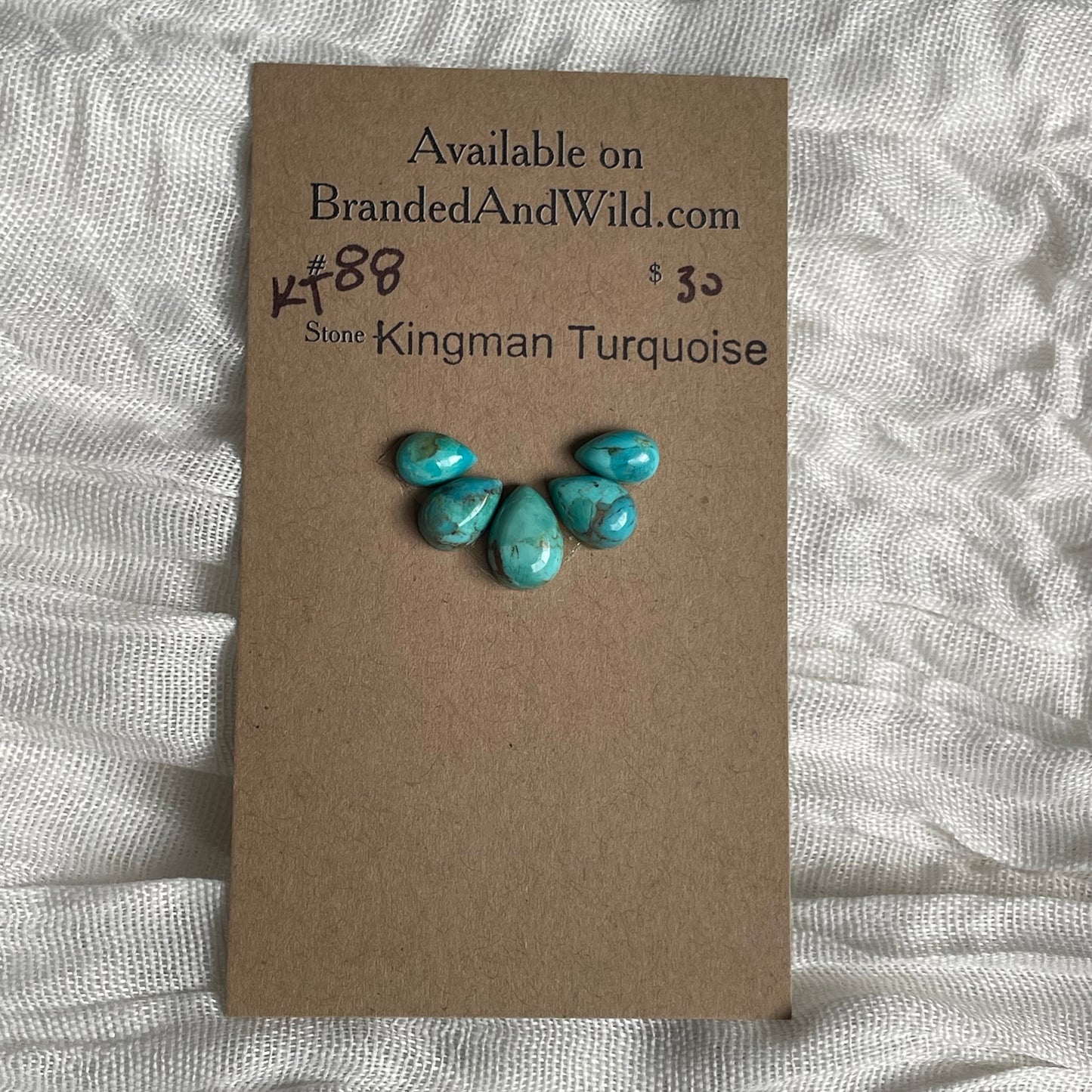 Kingman Turquoise Cabochon - KT88 39D845DE-292B-4884-BF76-A64899384BB4 Brandedandwild.com