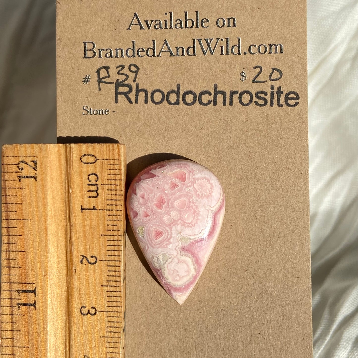 Rhodochrosite Cabochon - R39 3A14595E-772D-4105-A19D-7EBBB6490AEB Brandedandwild.com
