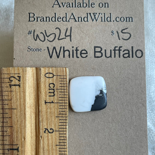 White Buffalo Cabochon - WB24 3A1C0777-DF0C-438A-A8A6-2B70F2939862 Brandedandwild.com