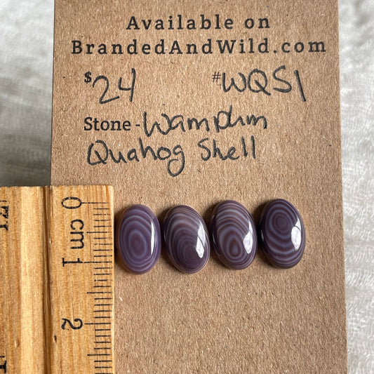 Wampum Quahog Shell Cabochon - WQS1 3A3B5DF6-B868-4601-912F-A87ABF9707E1 Brandedandwild.com