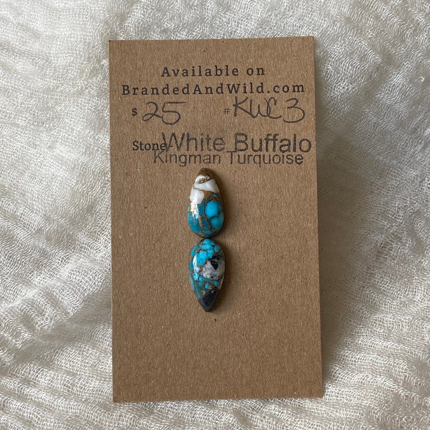 Kingman Turquoise, White Buffalo, Copper Cabochon - KWC3 3A41B40F-E9BE-4673-8CA0-366E1F693CD9 Brandedandwild.com